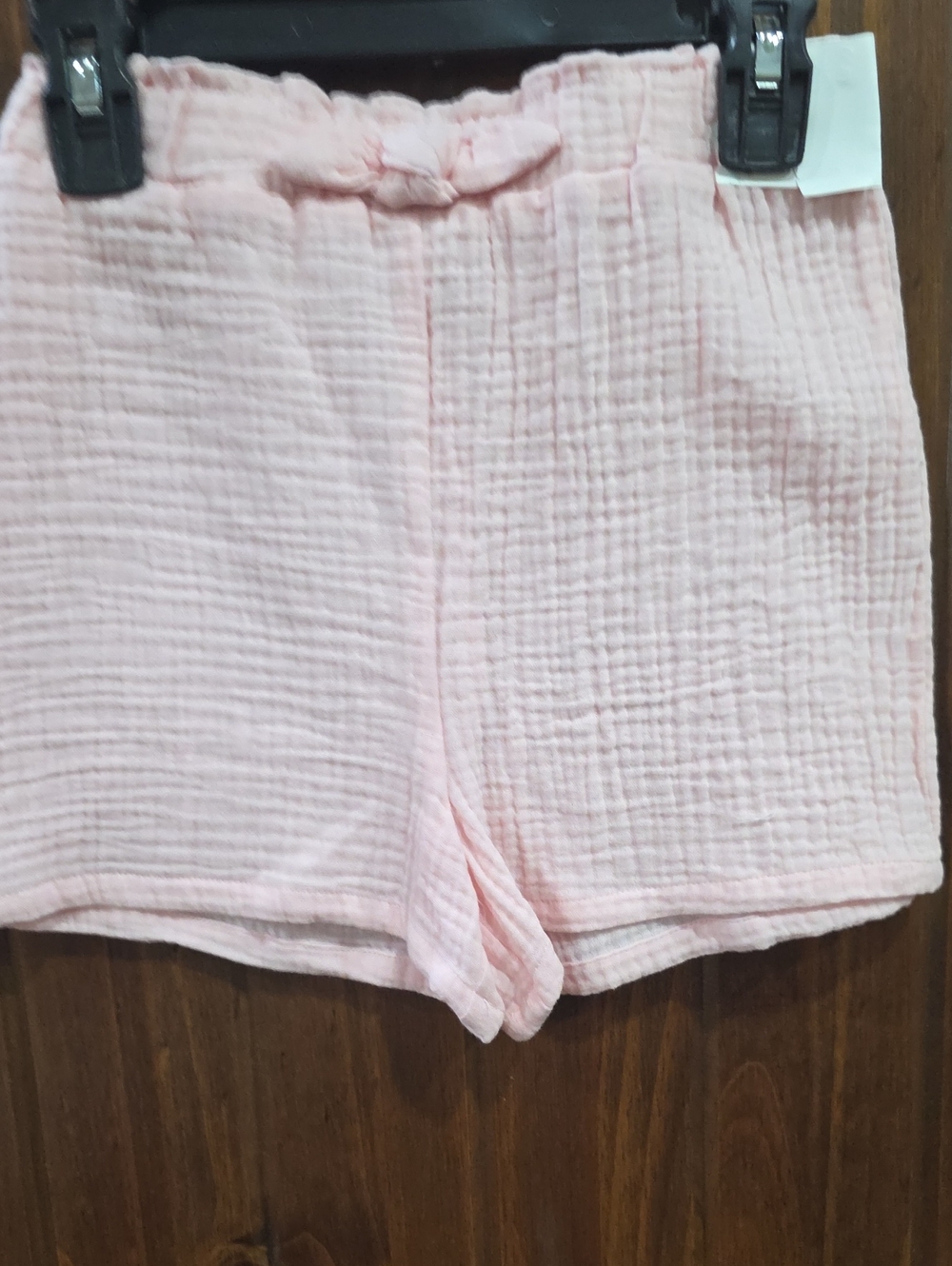 btween Light Pink Gauze Girls' Shorts with Waist Bow